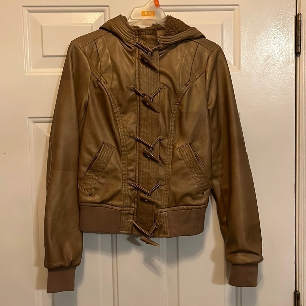 Therapy faux leather bomber jacket